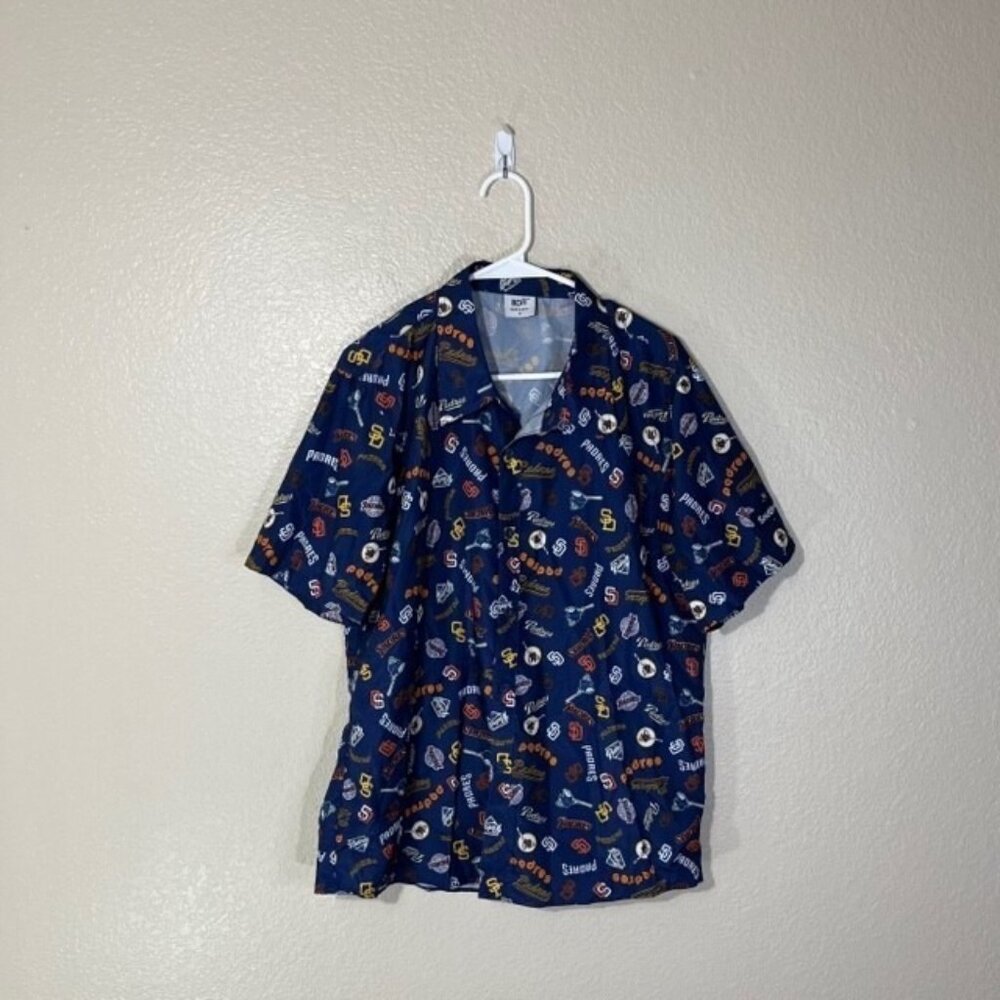 San Diego Padres Shirt Mens Medium BDA Button Up Hawaiian MLB Stadium Baseball